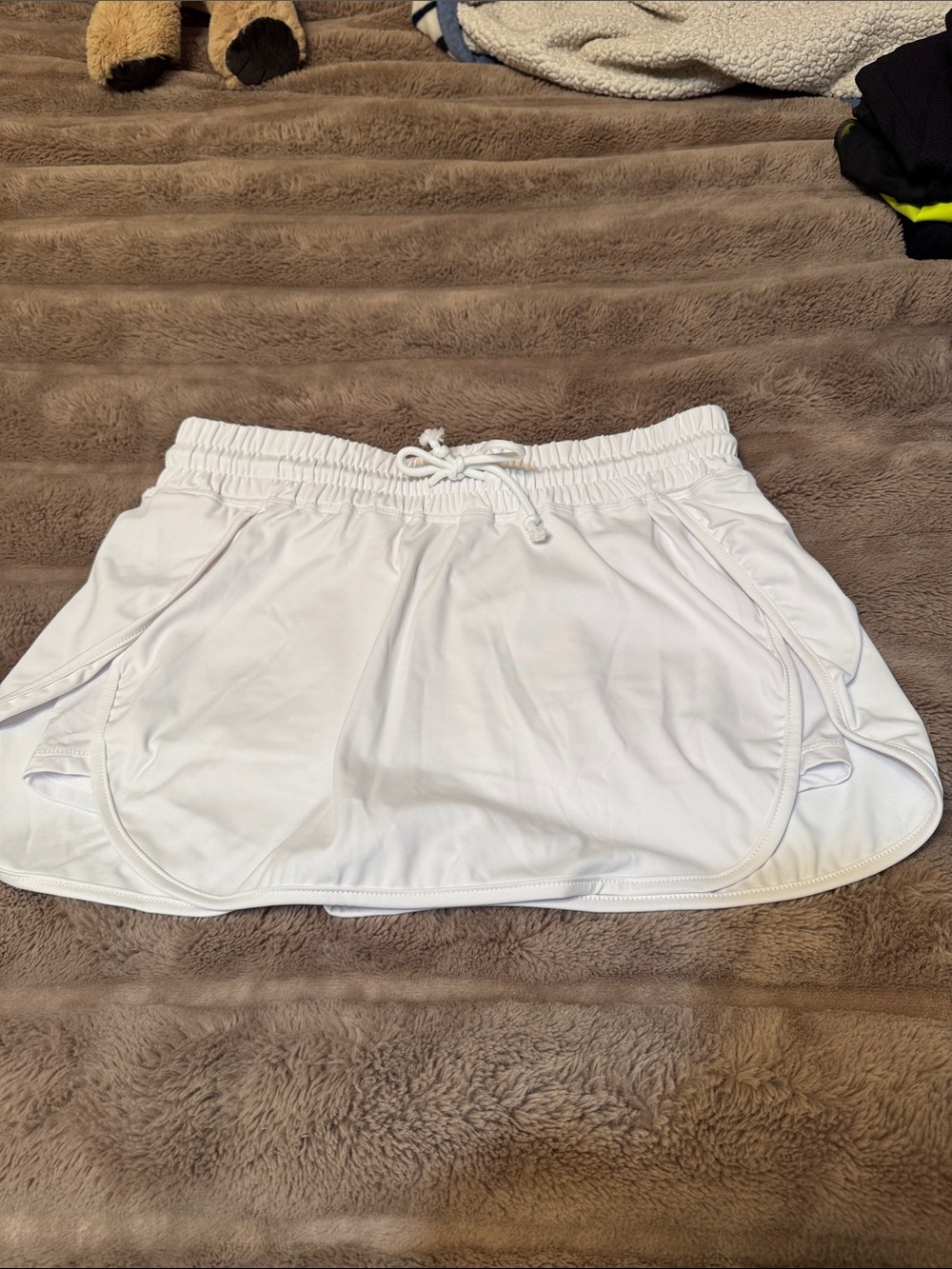 SHEIN White Athletic Skort with Drawstring